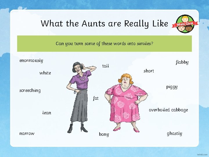 What the Aunts are Really Like Can you turn some of these words into