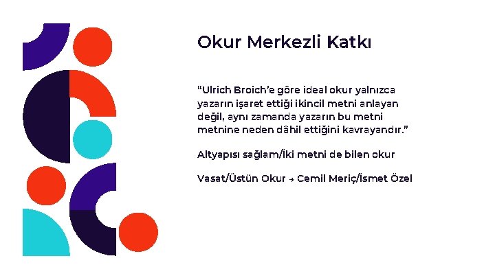 Okur Merkezli Katkı “Ulrich Broich’e göre ideal okur yalnızca yazarın işaret ettiği ikincil metni