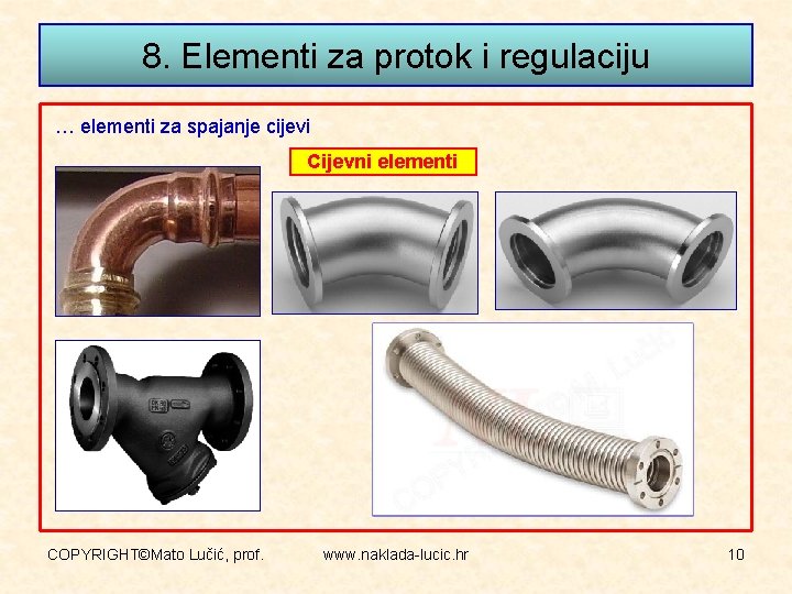 8. Elementi za protok i regulaciju … elementi za spajanje cijevi Cijevni elementi COPYRIGHT©Mato