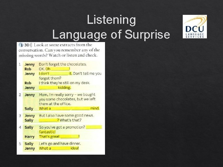 Listening Language of Surprise 