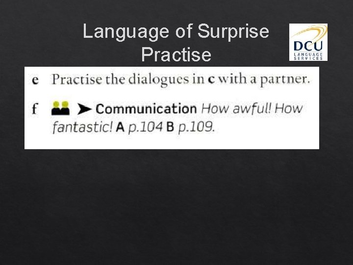 Language of Surprise Practise 