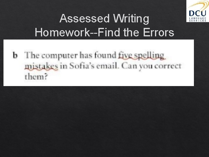 Assessed Writing Homework--Find the Errors 