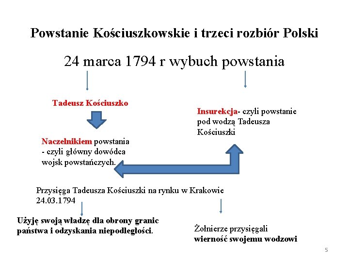 Powstanie Kościuszkowskie i trzeci rozbiór Polski 24 marca 1794 r wybuch powstania Tadeusz Kościuszko