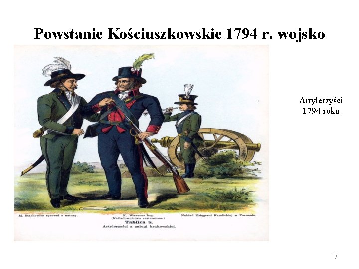 Powstanie Kościuszkowskie 1794 r. wojsko Artylerzyści 1794 roku 7 