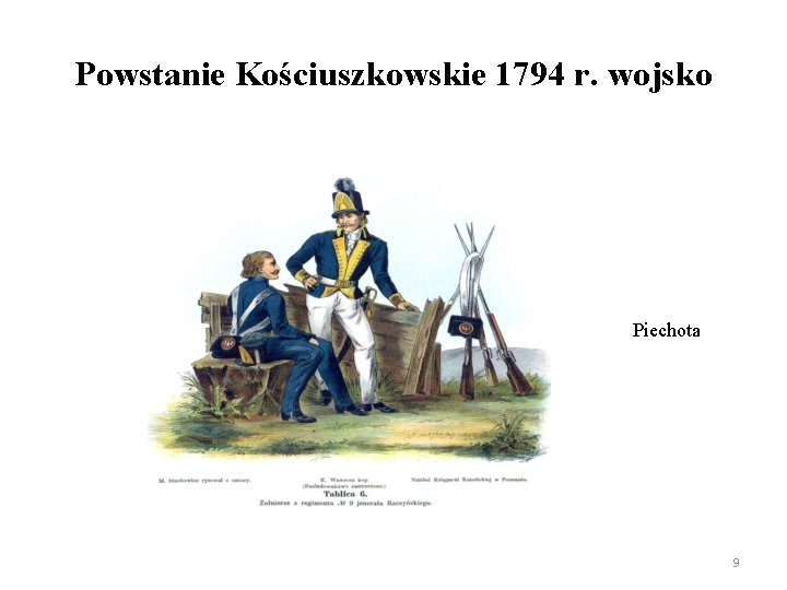 Powstanie Kościuszkowskie 1794 r. wojsko Piechota 9 