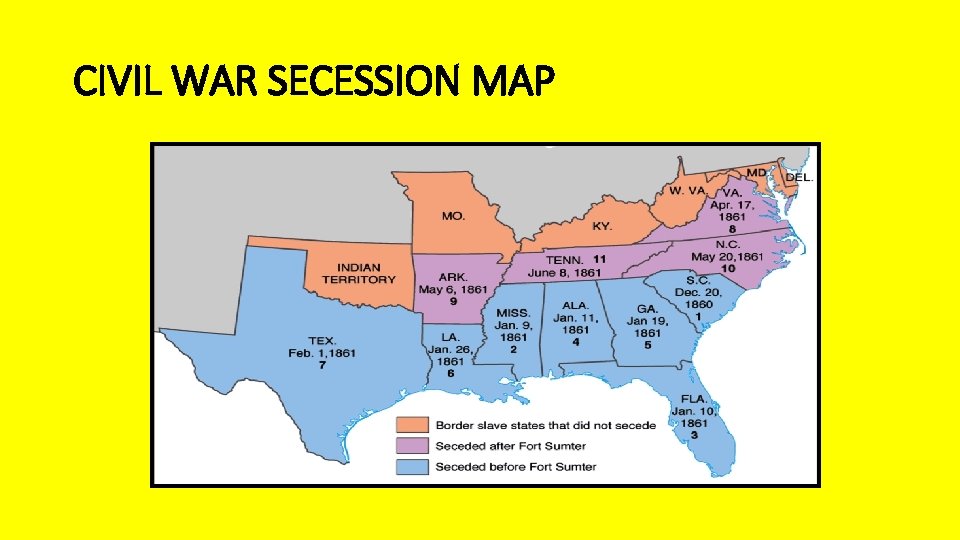 CIVIL WAR SECESSION MAP 