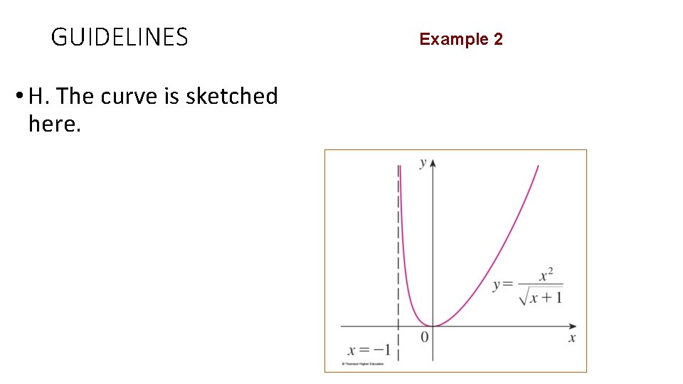 GUIDELINES • H. The curve is sketched here. Example 2 