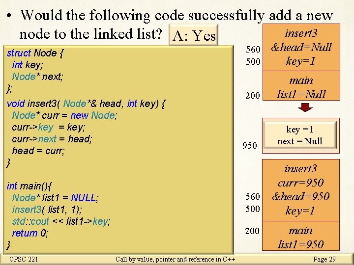  • Would the following code successfully add a new insert 3 node to