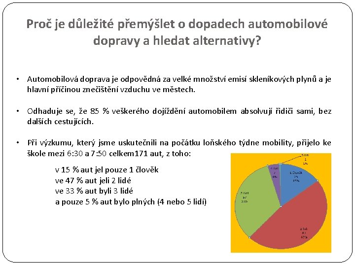 Proč je důležité přemýšlet o dopadech automobilové dopravy a hledat alternativy? • Automobilová doprava