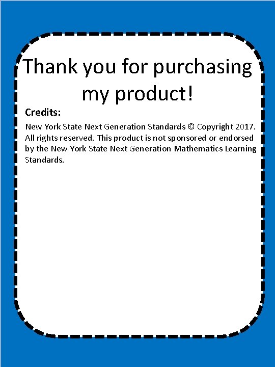 Thank you for purchasing my product! Credits: New York State Next Generation Standards ©