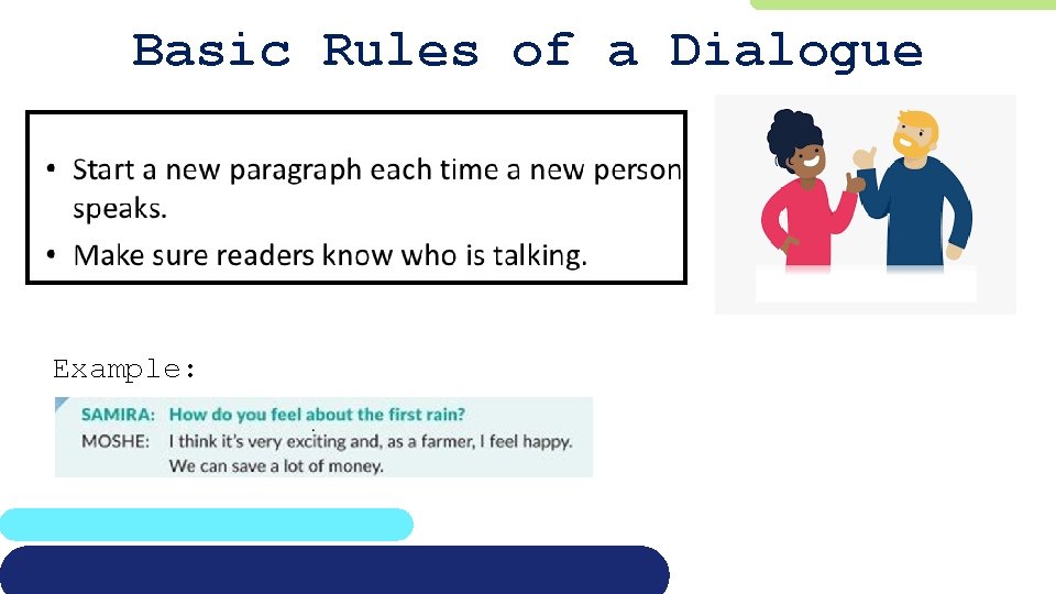 Basic Rules of a Dialogue Example: 