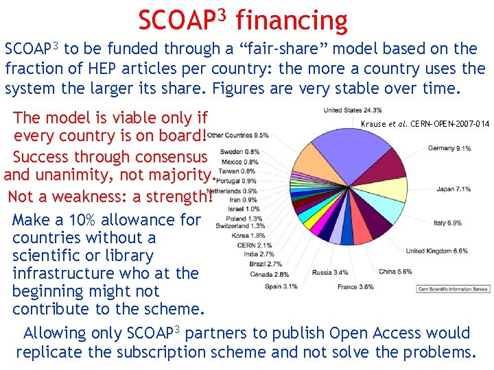 SCOAP 3 financing SCOAP 3 to be funded through a “fair-share” model based on
