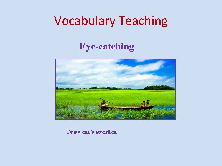 Vocabulary Teaching Eye-catching Draw one’s attention 