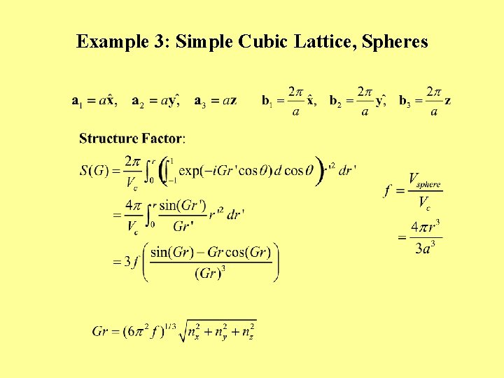 Example 3: Simple Cubic Lattice, Spheres 