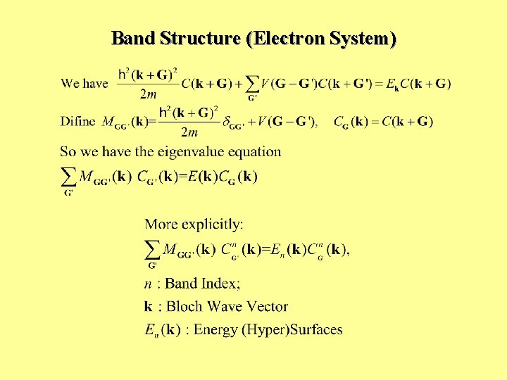Band Structure (Electron System) 