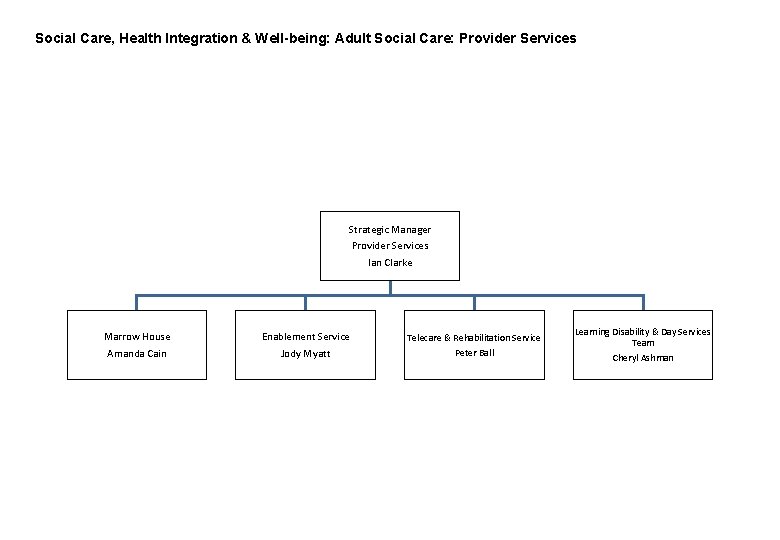 Social Care, Health Integration & Well-being: Adult Social Care: Provider Services Strategic Manager Provider