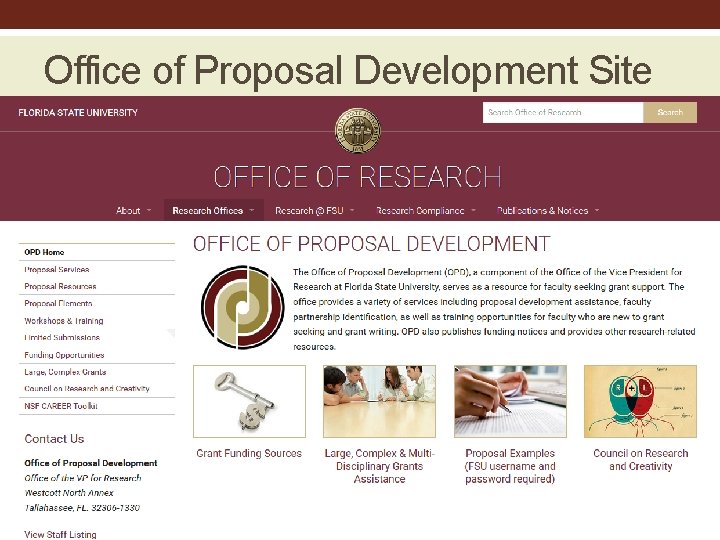 Office of Proposal Development Site 