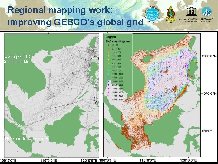 Regional mapping work: improving GEBCO’s global grid Existing GEBCO Source tracklines ENC sounding coverage