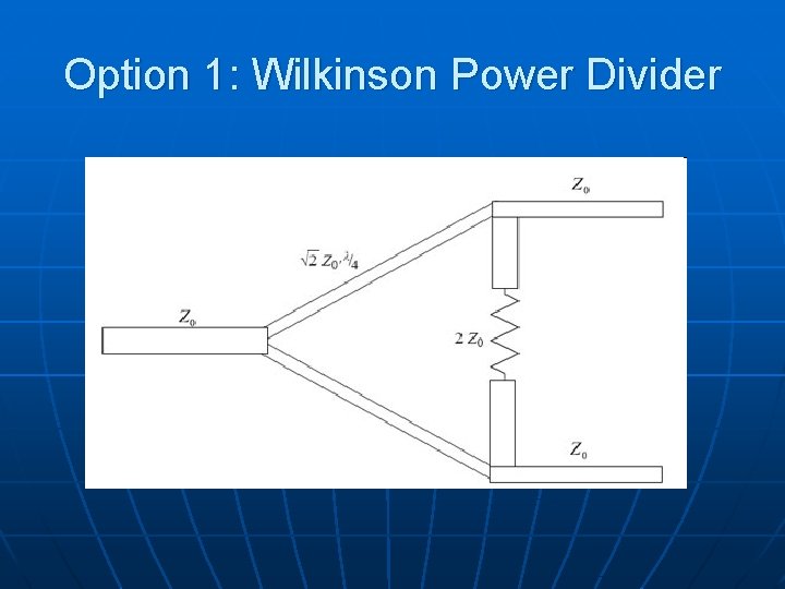 Option 1: Wilkinson Power Divider 