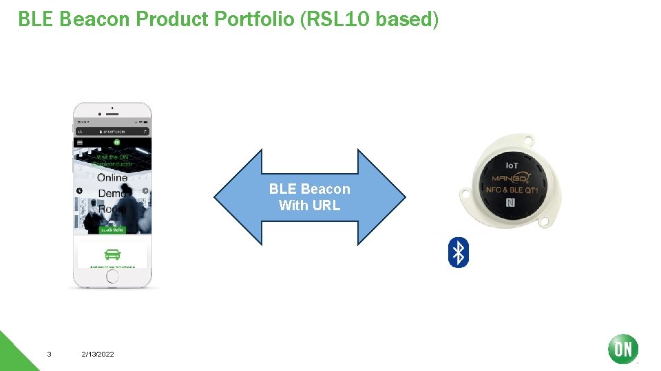 BLE Beacon Product Portfolio (RSL 10 based) BLE Beacon With URL 3 2/13/2022 