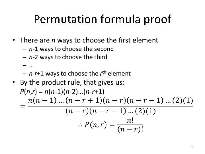 Permutation formula proof • 15 