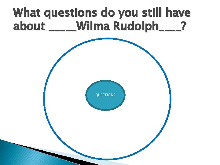 What questions do you still have about _____Wilma Rudolph____? QUESTIONS 