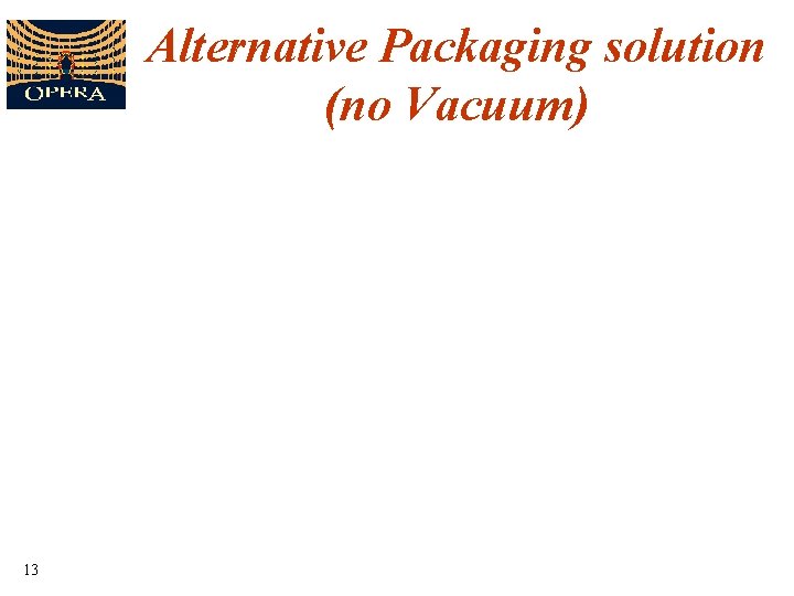 Alternative Packaging solution (no Vacuum) 13 