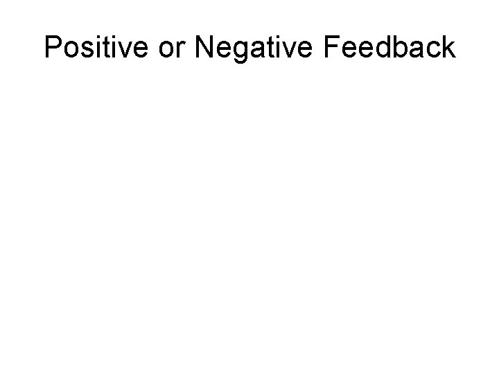 Positive or Negative Feedback 