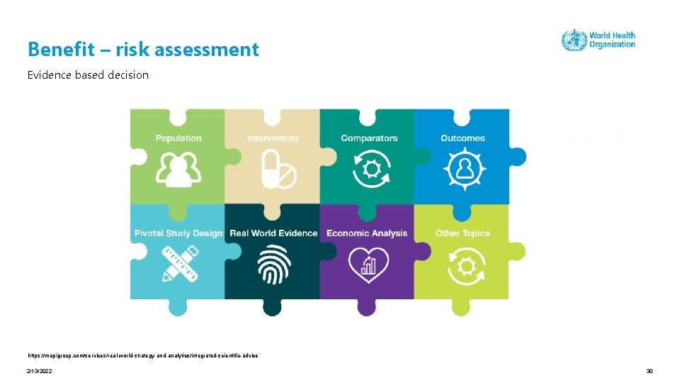 Benefit – risk assessment Evidence based decision https: //mapigroup. com/services/real-world-strategy-and-analytics/integrated-scientific-advice 2/13/2022 30 
