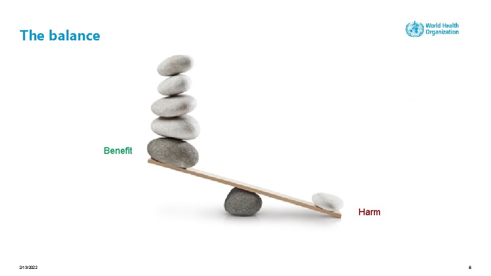 The balance Benefit Harm 2/13/2022 8 
