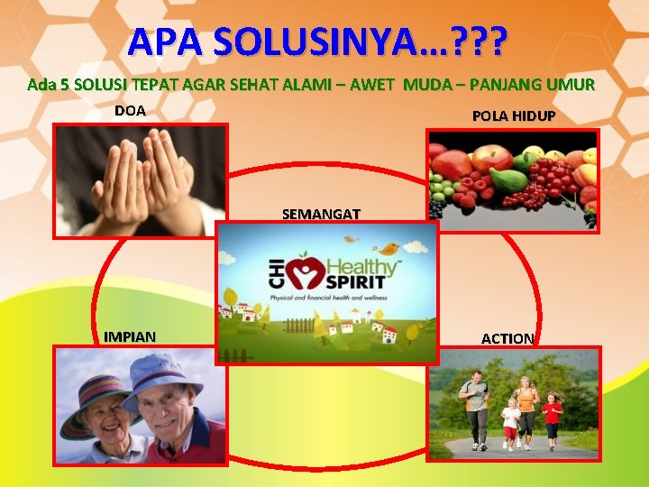 APA SOLUSINYA…? ? ? Ada 5 SOLUSI TEPAT AGAR SEHAT ALAMI – AWET MUDA