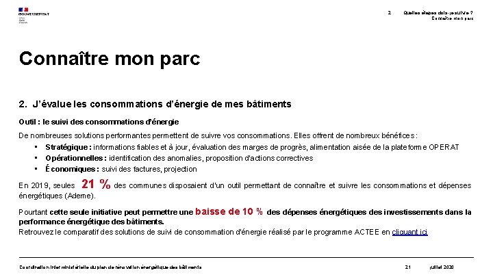 2. Quelles étapes dois-je suivre ? Connaître mon parc 2. J’évalue les consommations d’énergie