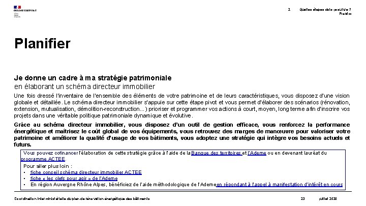 2. Quelles étapes dois-je suivre ? Planifier Je donne un cadre à ma stratégie