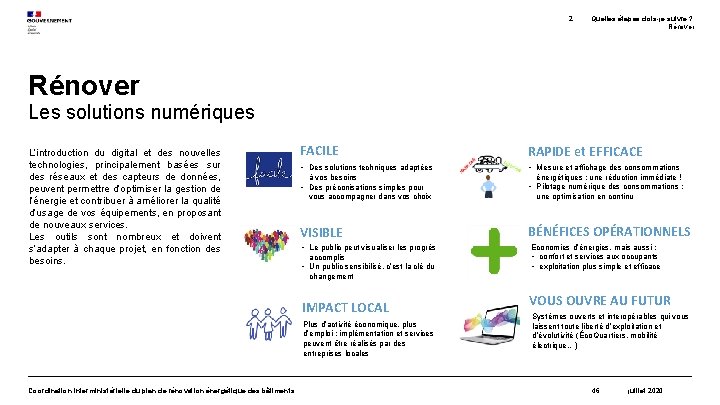 2. Quelles étapes dois-je suivre ? Rénover Les solutions numériques L’introduction du digital et