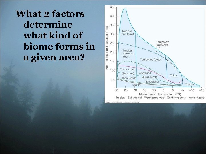 What 2 factors determine what kind of biome forms in a given area? Annual