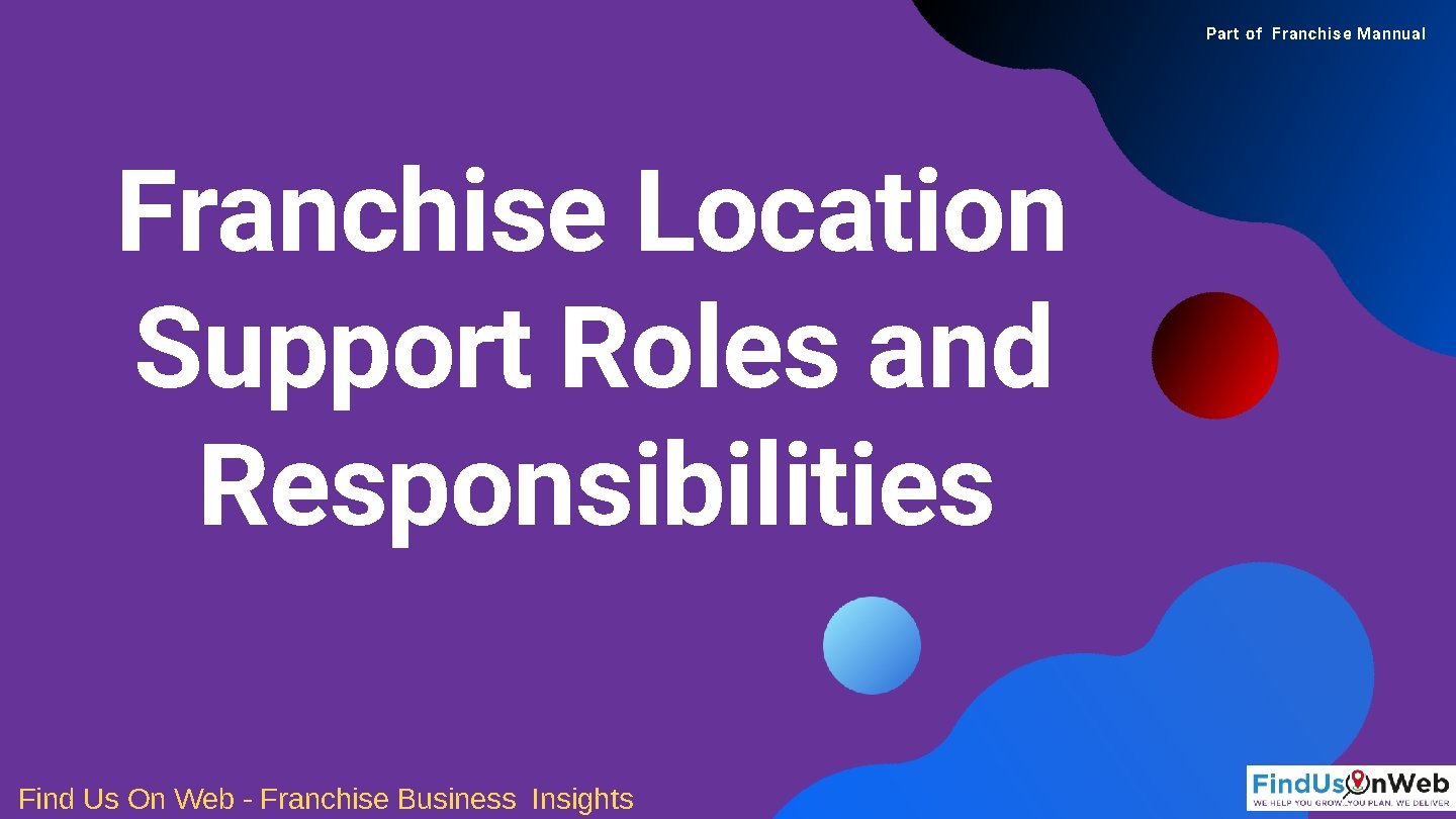 Part of Franchise Mannual Franchise Location Support Roles and Responsibilities Find Us On Web