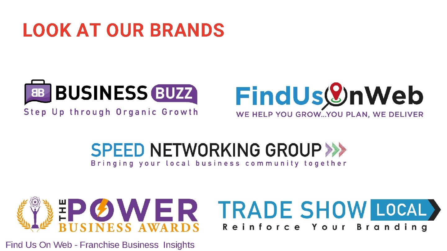 LOOK AT OUR BRANDS Find Us On Web - Franchise Business Insights 