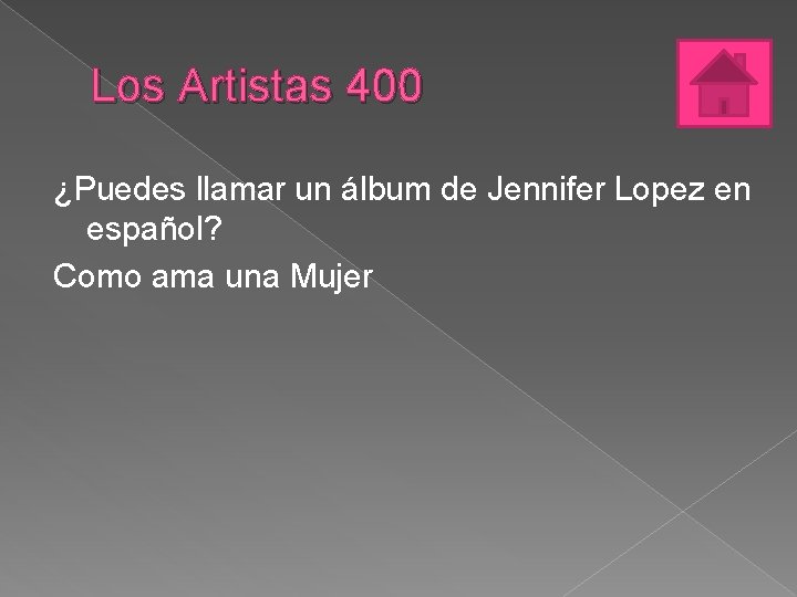 Los Artistas 400 ¿Puedes llamar un álbum de Jennifer Lopez en español? Como ama