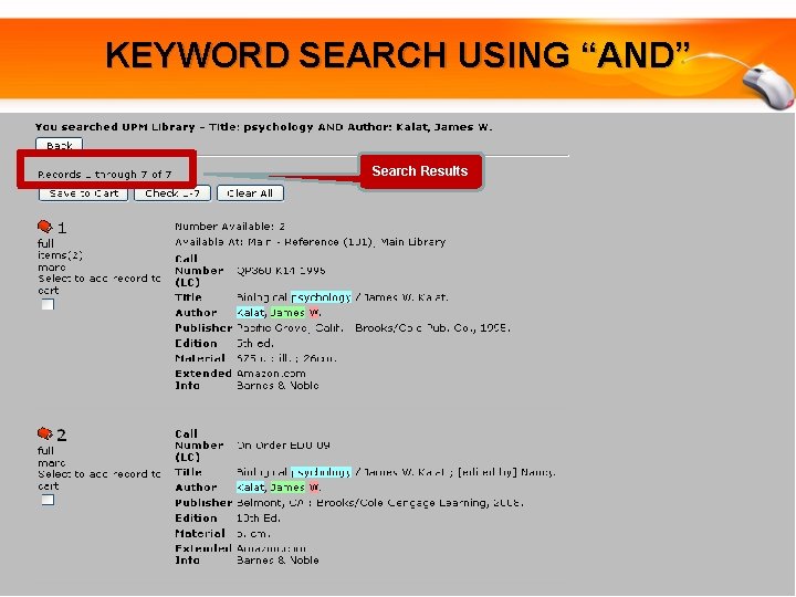 KEYWORD SEARCH USING “AND” Search Results 