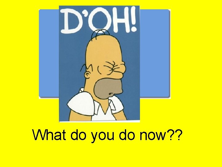 What do you do now? ? 