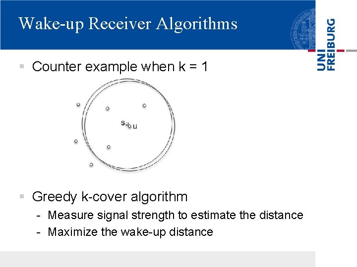 Wake-up Receiver Algorithms § Counter example when k = 1 § Greedy k-cover algorithm