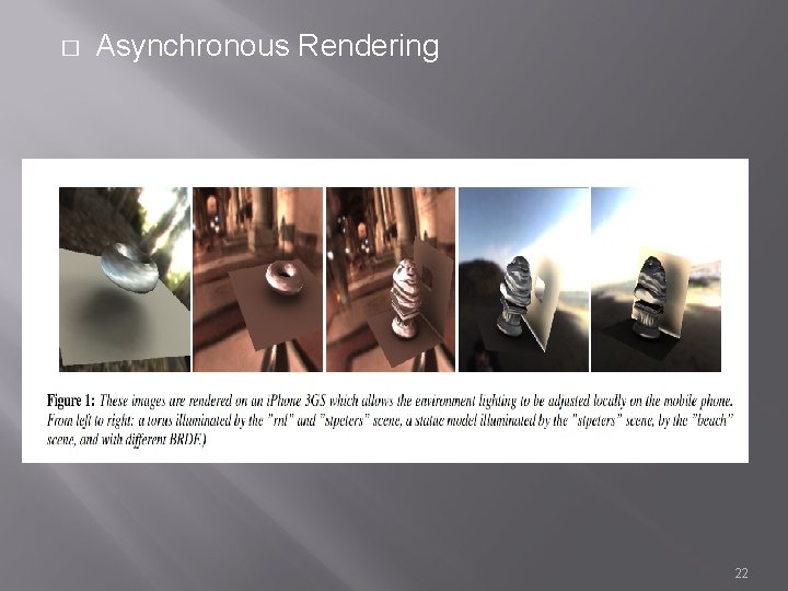 � Asynchronous Rendering 22 