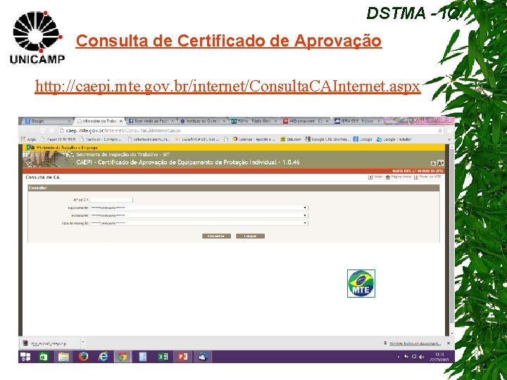 DSTMA - IQ Consulta de Certificado de Aprovação http: //caepi. mte. gov. br/internet/Consulta. CAInternet.