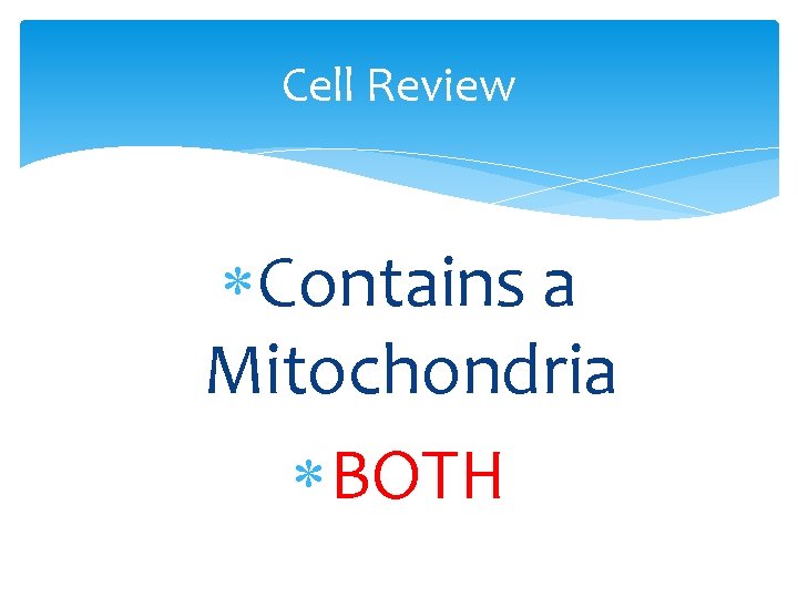 Cell Review Contains a Mitochondria BOTH 