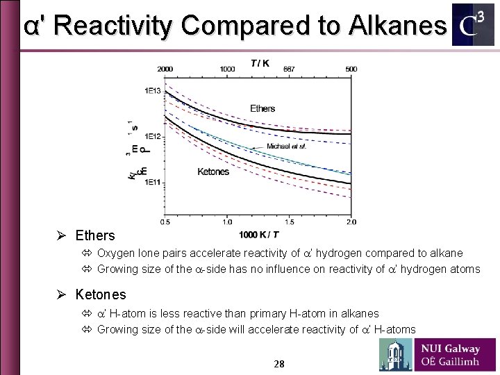 α' Reactivity Compared to Alkanes Ø Ethers ó Oxygen lone pairs accelerate reactivity of