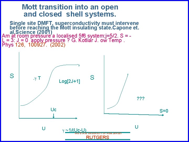 Mott transition into an open and closed shell systems. Single site DMFT, superconductivity must