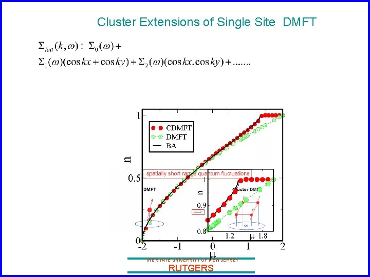 Cluster Extensions of Single Site DMFT THE STATE UNIVERSITY OF NEW JERSEY RUTGERS 