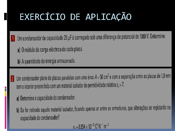 EXERCÍCIO DE APLICAÇÃO 