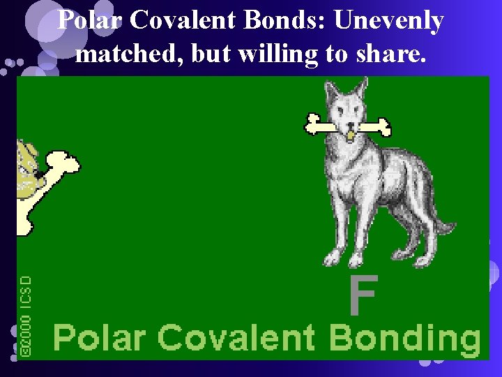 Polar Covalent Bonds: Unevenly matched, but willing to share. 