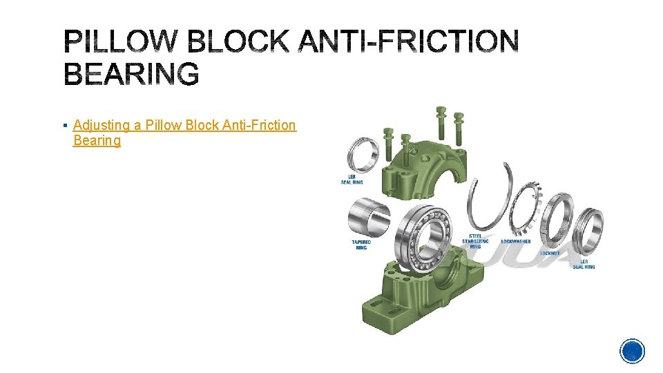 § Adjusting a Pillow Block Anti-Friction Bearing 